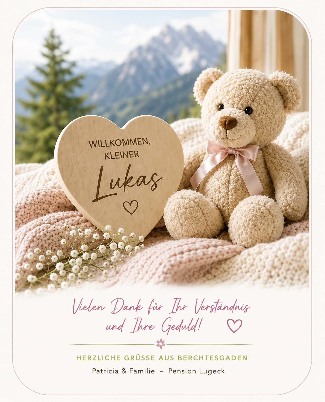 Willkommen, kleiner Lukas – Pension Lugeck Berchtesgaden